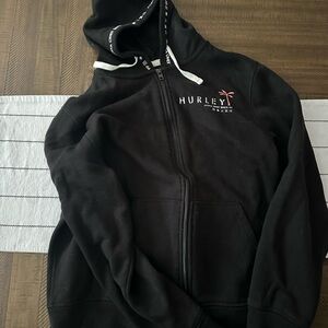 Hurley Black Zip-Up Hoodie with Graphic